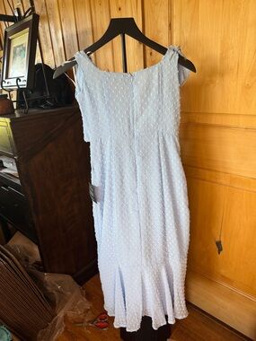 Lulu's light Blue Textured Tie-Shoulder Maxi Dress